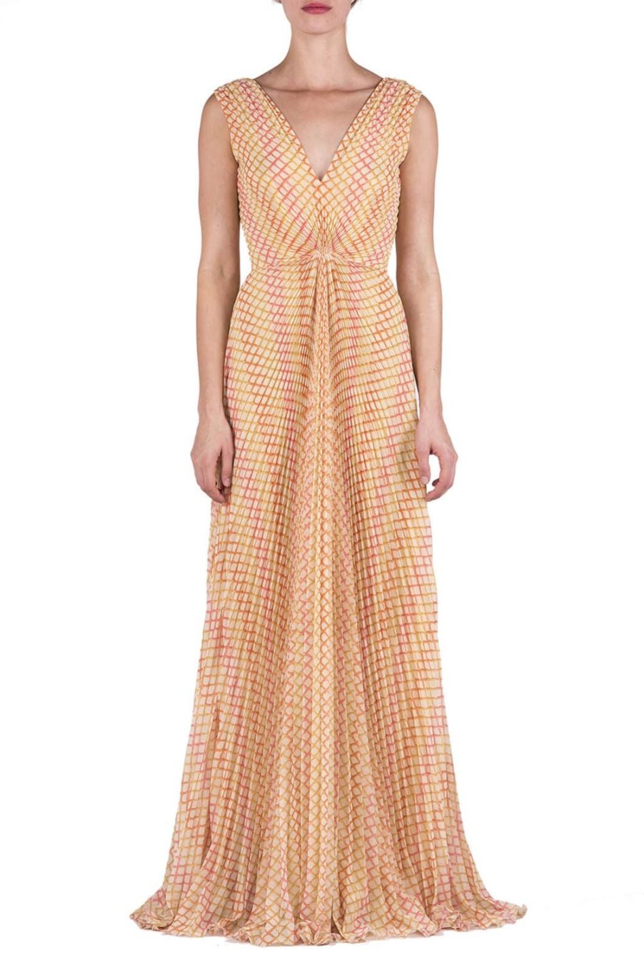 Dresses | Luisa Beccaria Rhombus Georgette Pleatted Dress