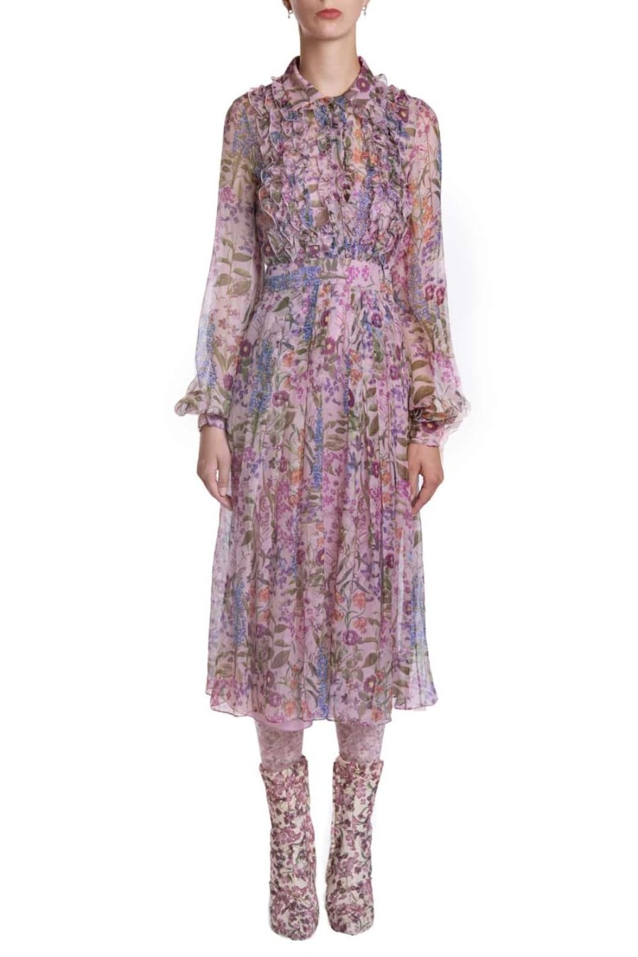 Dresses | Luisa Beccaria Printed Chiffon Dress