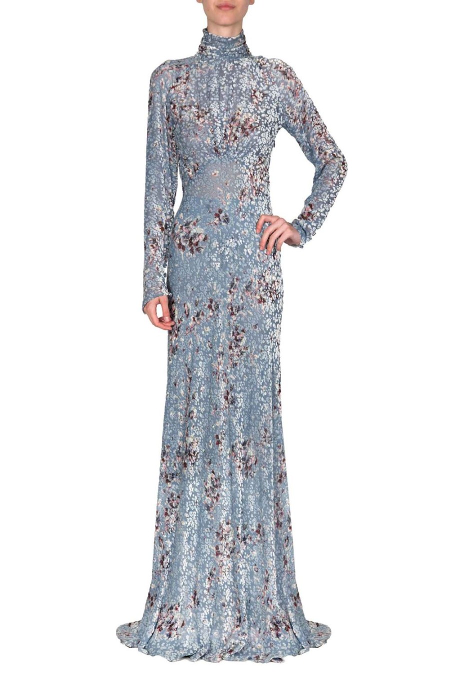 Dresses | Luisa Beccaria Flower Storm Printed Devore Maxi Dress