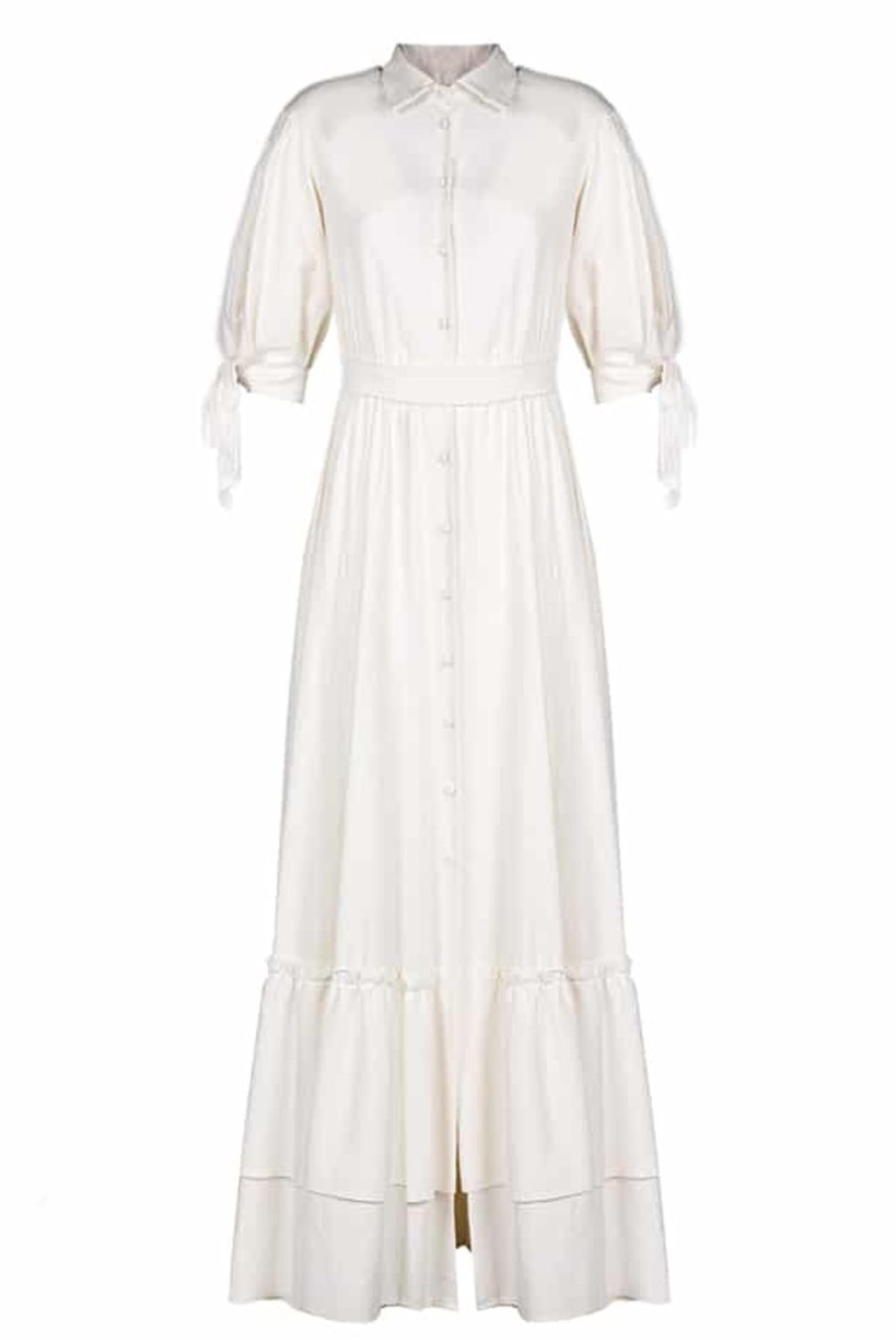 Dresses | Luisa Beccaria Tie Sleeved Linen Blend Maxi Dress