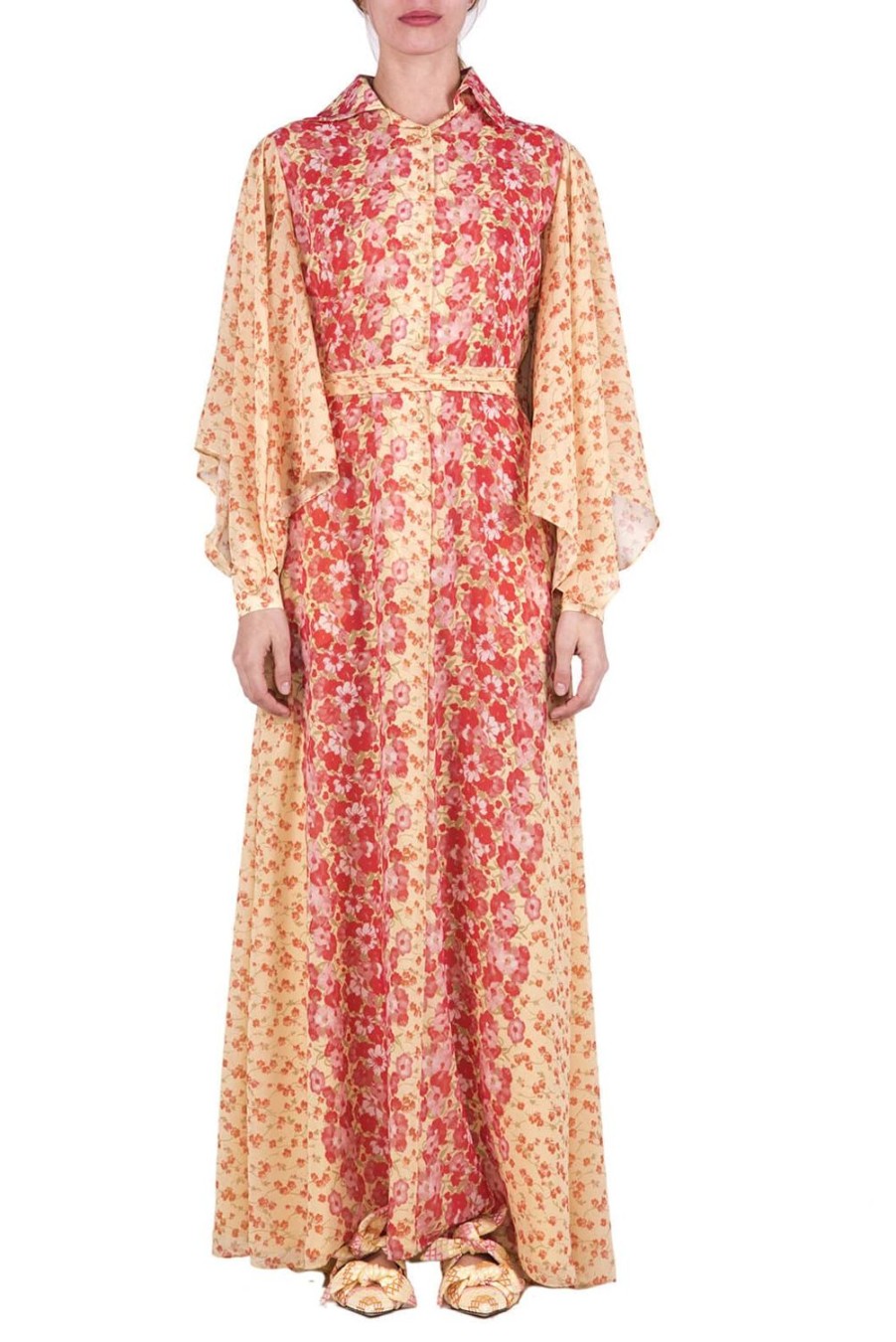 Dresses | Luisa Beccaria Floral Georgette Kaftan