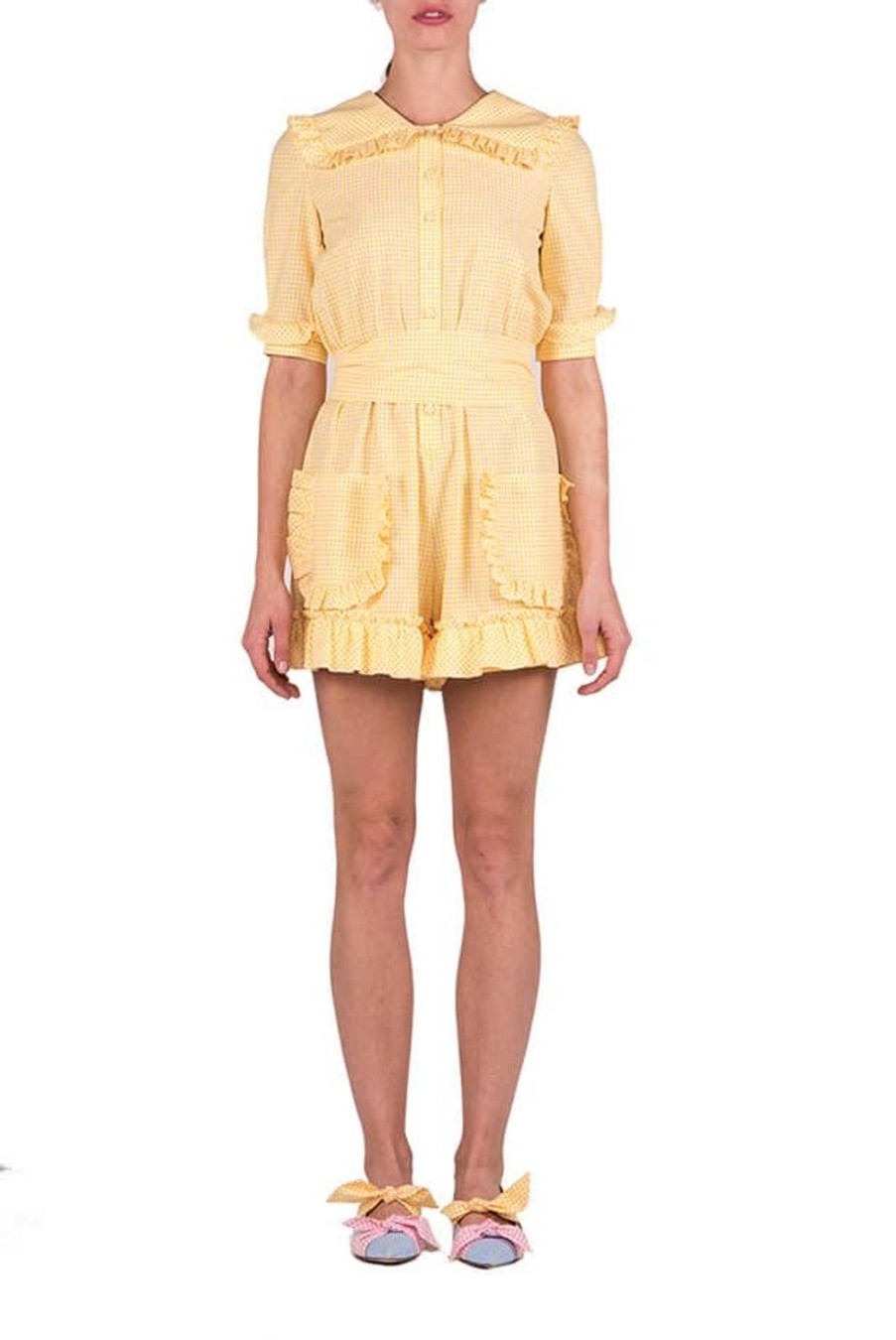 Dresses | Luisa Beccaria Gingham Vichy Cotton Jumpsuit