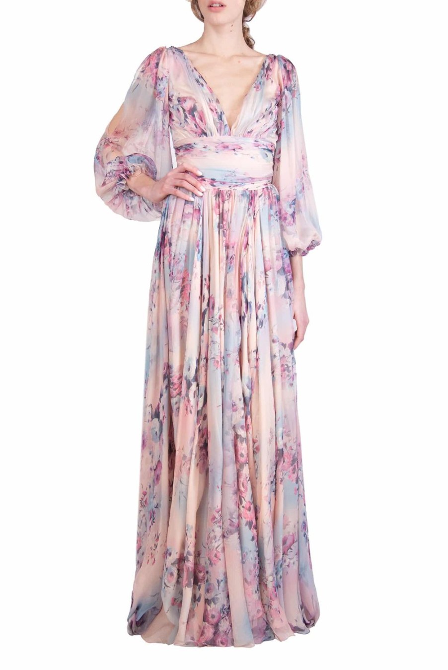 Dresses | Luisa Beccaria Lucrezia'S Printed Chiffon Gown