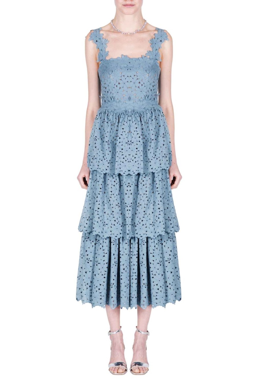 Dresses | Luisa Beccaria Tiered Floral Lace Dress