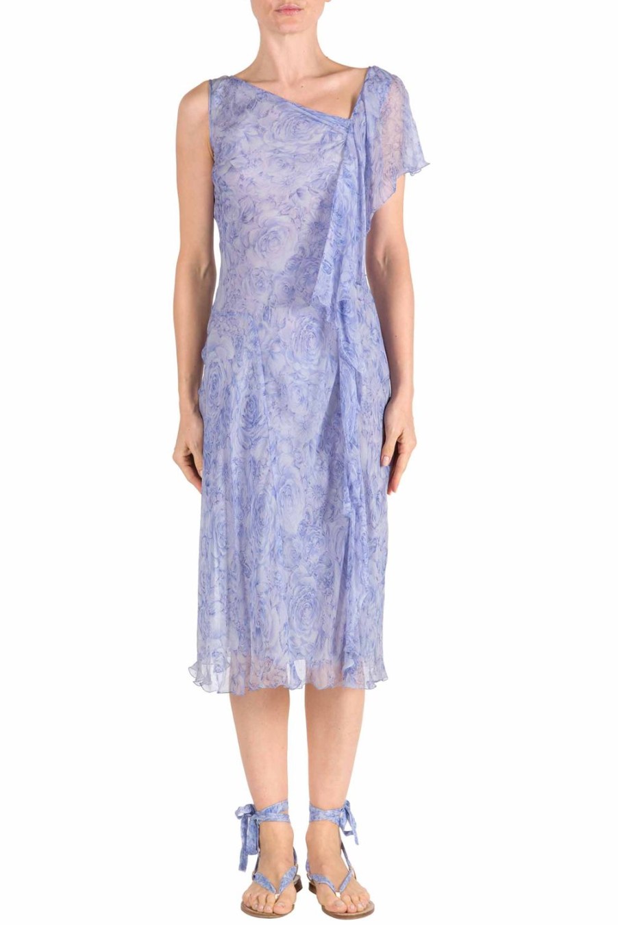 Dresses | Luisa Beccaria Roses Printed Chiffon Dress