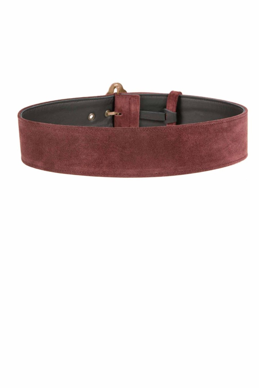 Belt | Luisa Beccaria Bordeaux Suede Belt