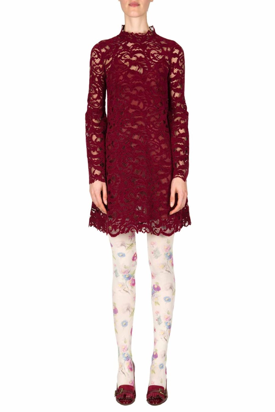 Dresses | Luisa Beccaria Velvet Lace Wide Sleeve Dress