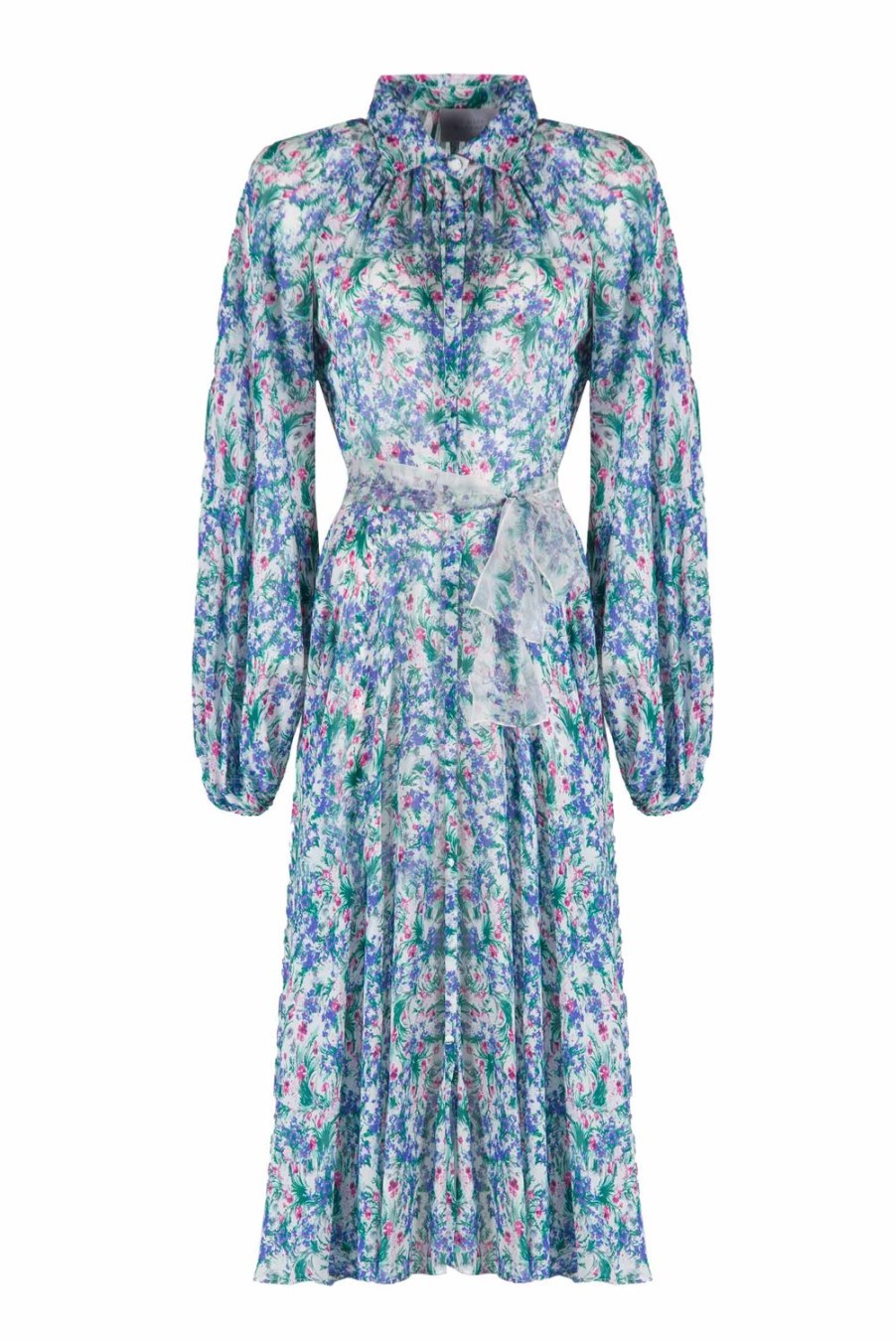 Dresses | Luisa Beccaria Floral Printed Carla Maria Georgette Dress