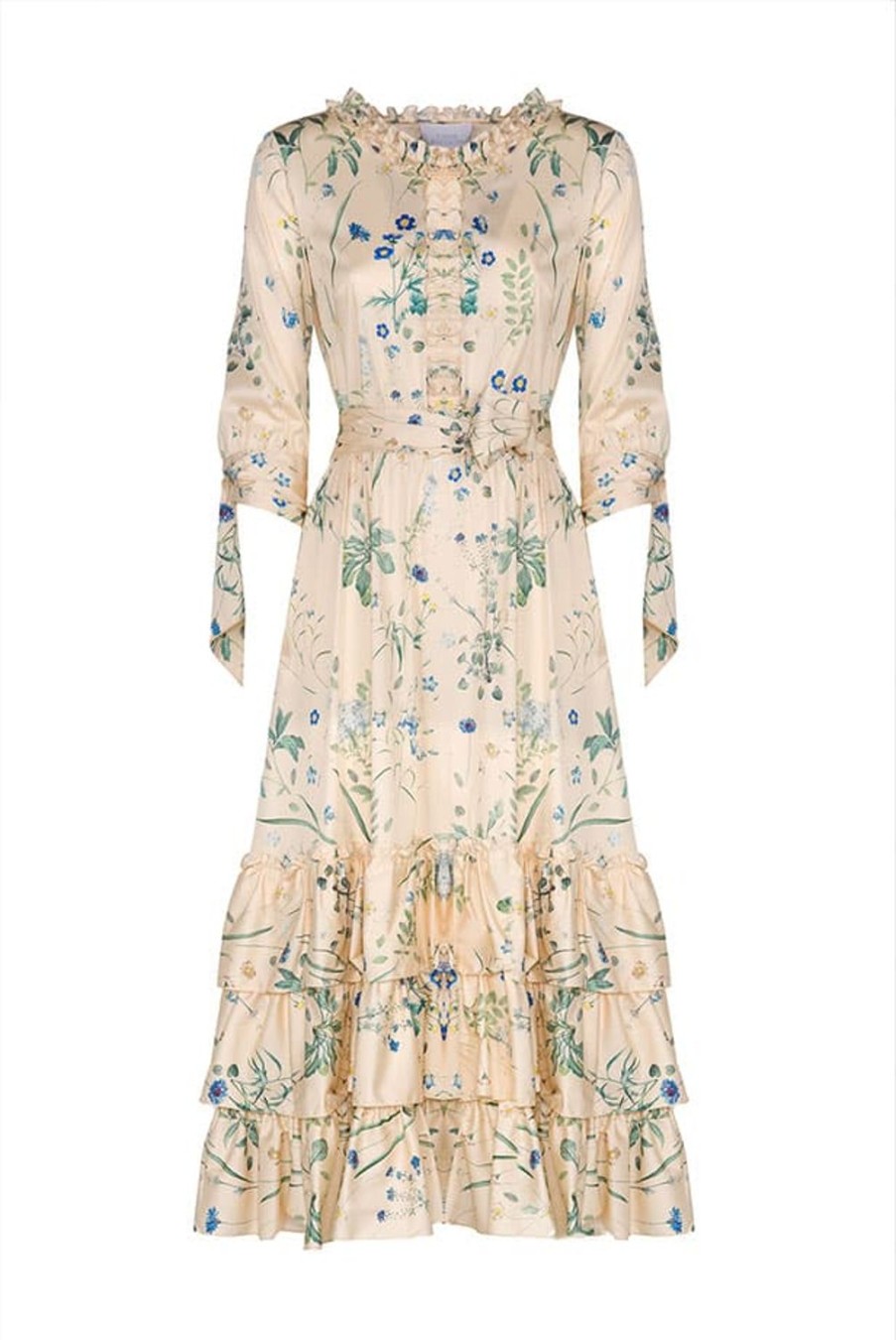Dresses | Luisa Beccaria Ruffled Herbarium Print Cotton Blend Dress