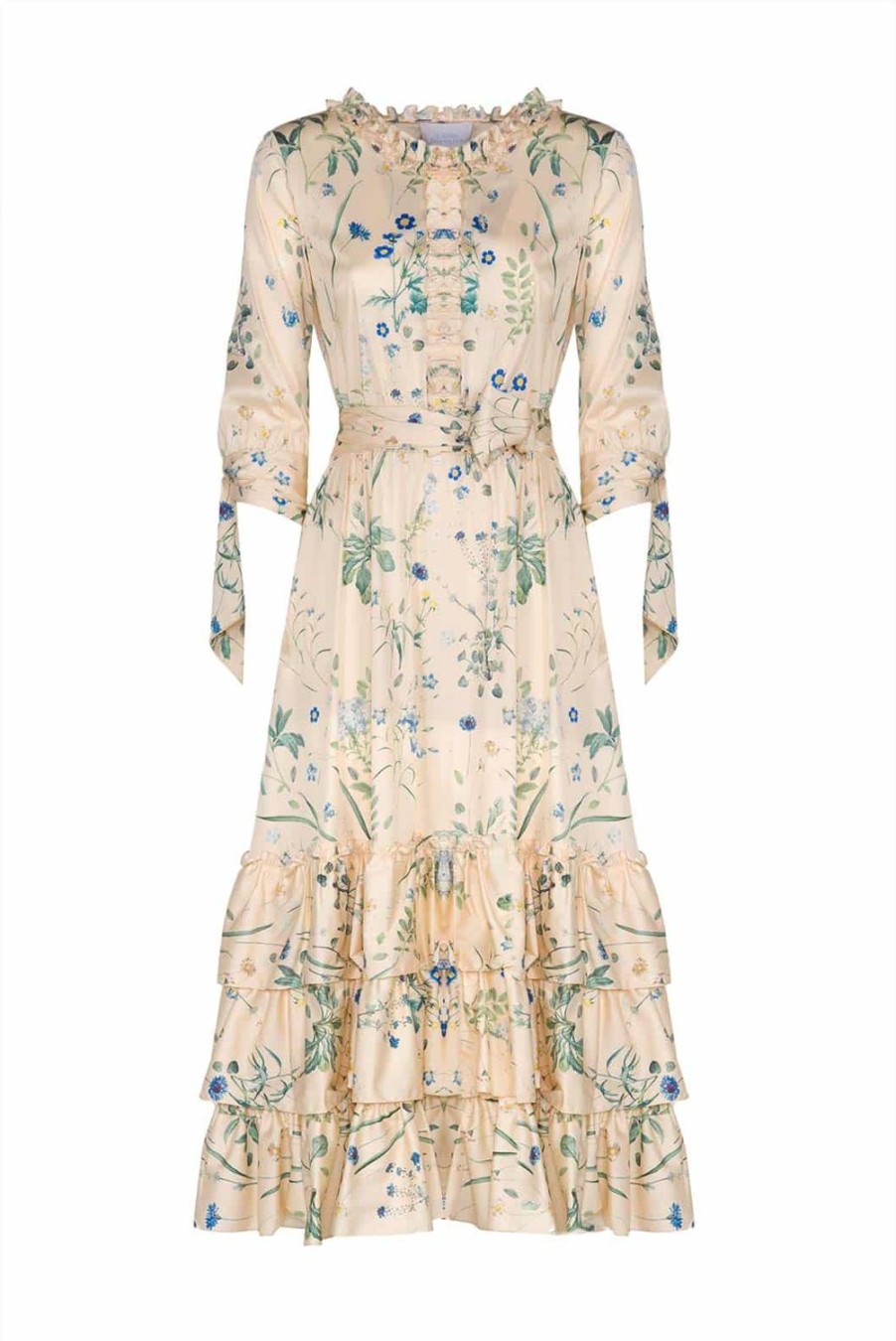 Dresses | Luisa Beccaria Ruffled Herbarium Print Cotton Blend Dress