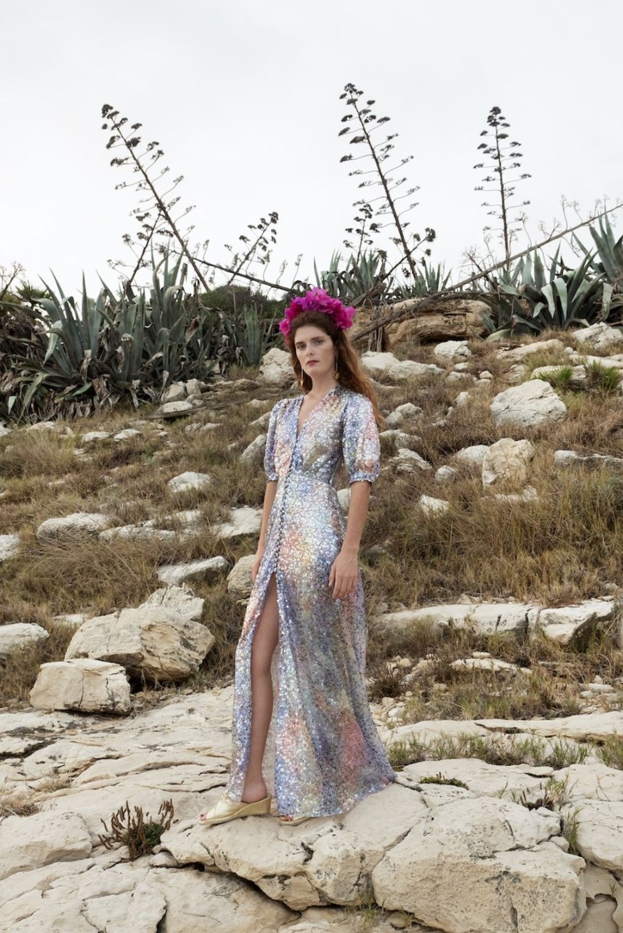 Dresses | Luisa Beccaria Luna'S Degrade Sequined Bottoncino Gown