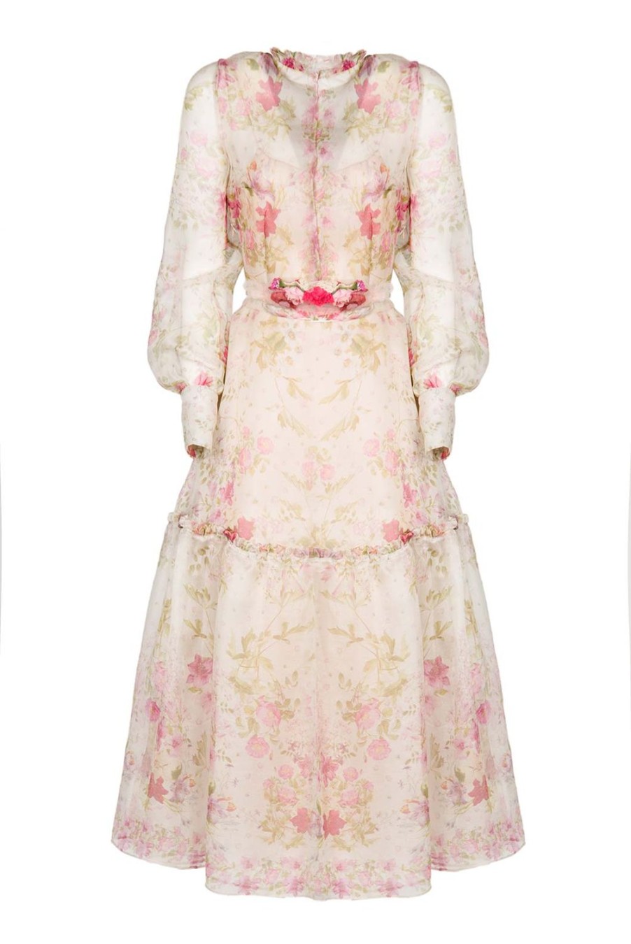 Dresses | Luisa Beccaria Print Silk Cream Organza Dress