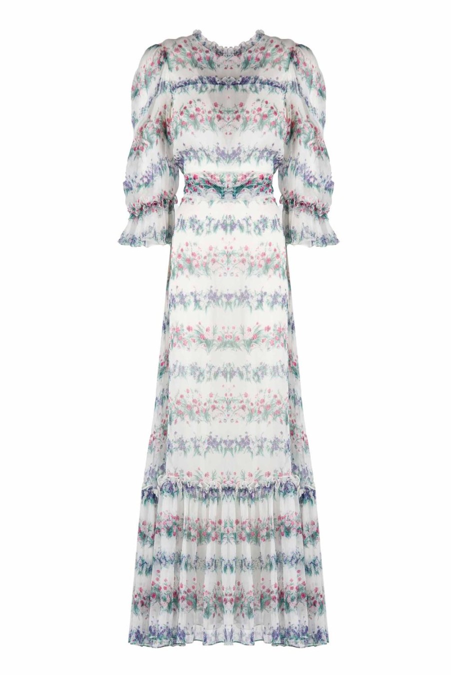 Dresses | Luisa Beccaria Floral Printed Chiffon Dress