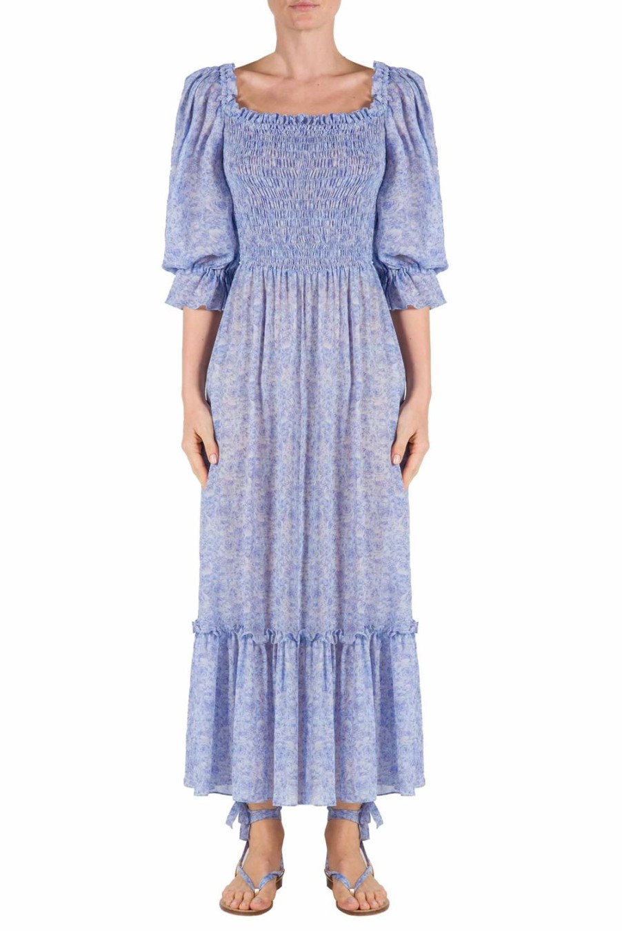 Dresses | Luisa Beccaria Roses Printed Georgette Dress
