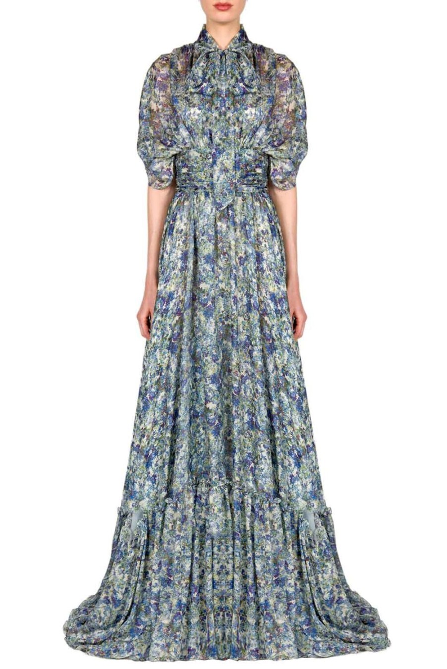 Dresses | Luisa Beccaria Printed Chiffon Maxi Dress