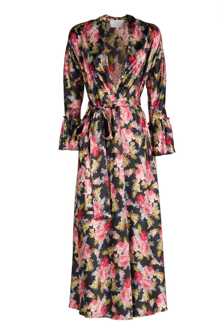 Dresses | Luisa Beccaria Luisa Wrap Satin Floral Roses Printed Dress